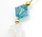 Blue Hoop Crystal Earrings 